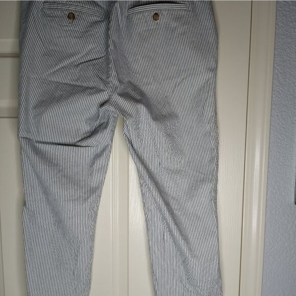 KhakisBy Gap PantsWomen 10/30R CroppedGirlfriend MidRiseStriped Pockets Straight - Picture 6 of 7